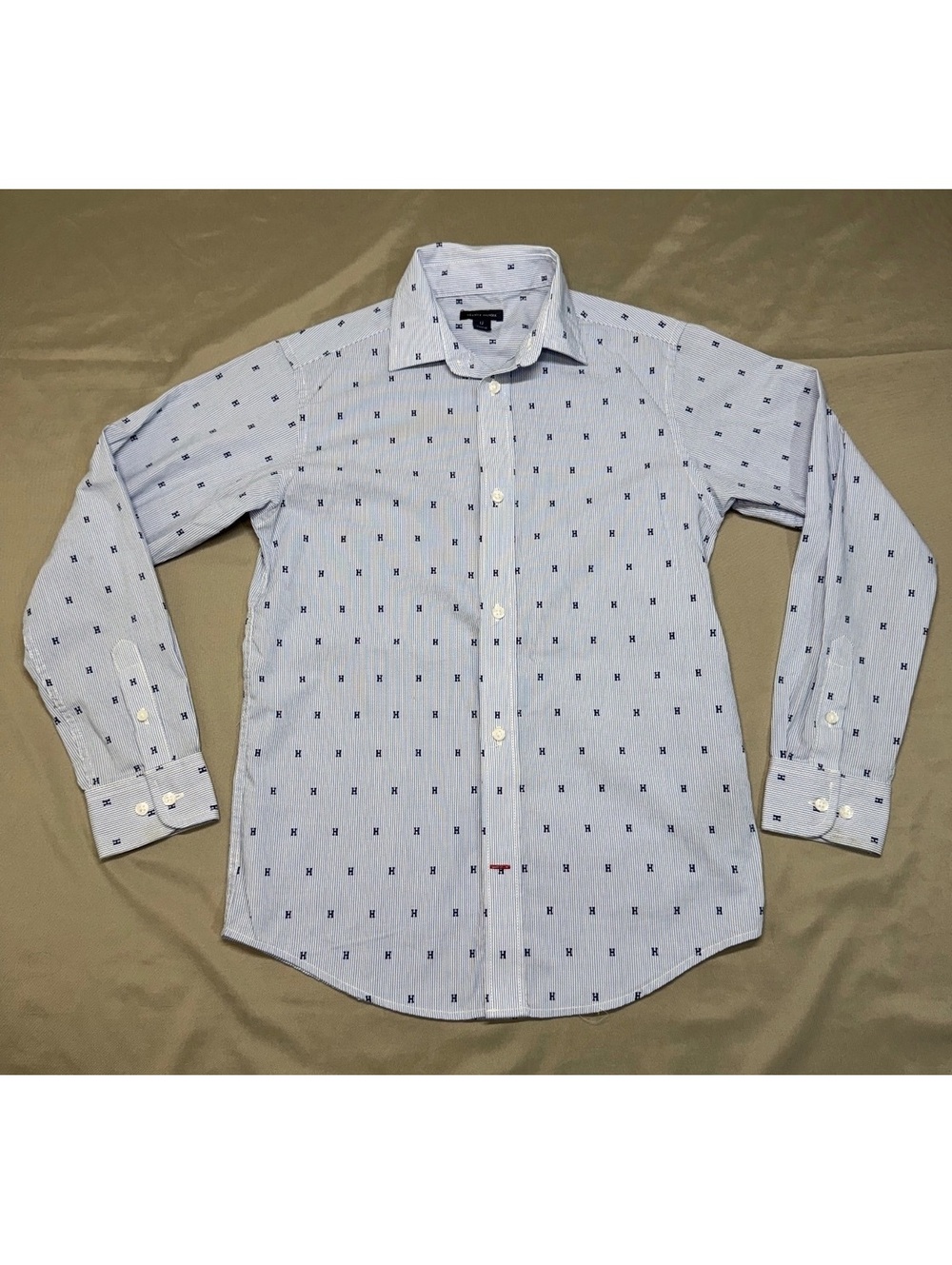 Tommy Hilfiger Boys' "Fred" Allover Logo Print Dress Shirt